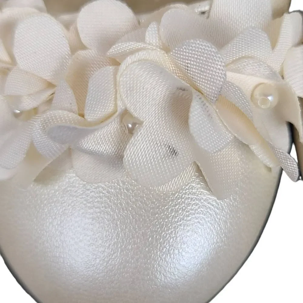 NWT SmartFit Toddler Girl Size 7 Beige Cici Flower Girl Heel Fancy Dress Shoes
